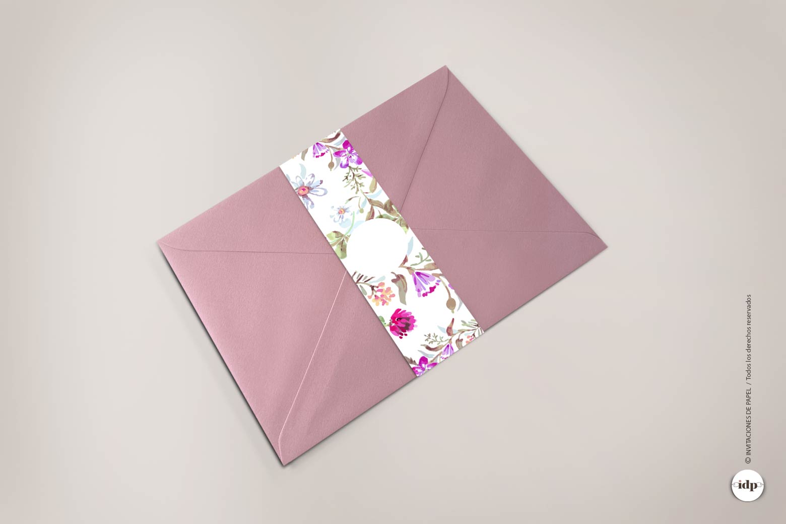 Fajín para sobre de invitaciones de boda - acuarela