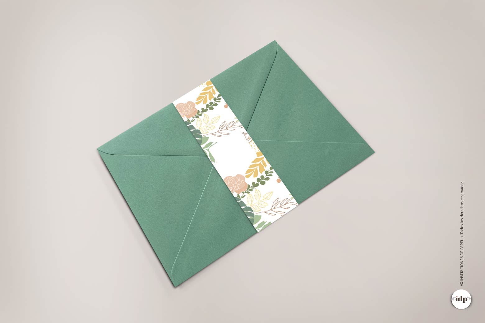 Fajín para sobre de invitaciones de boda - amazonas