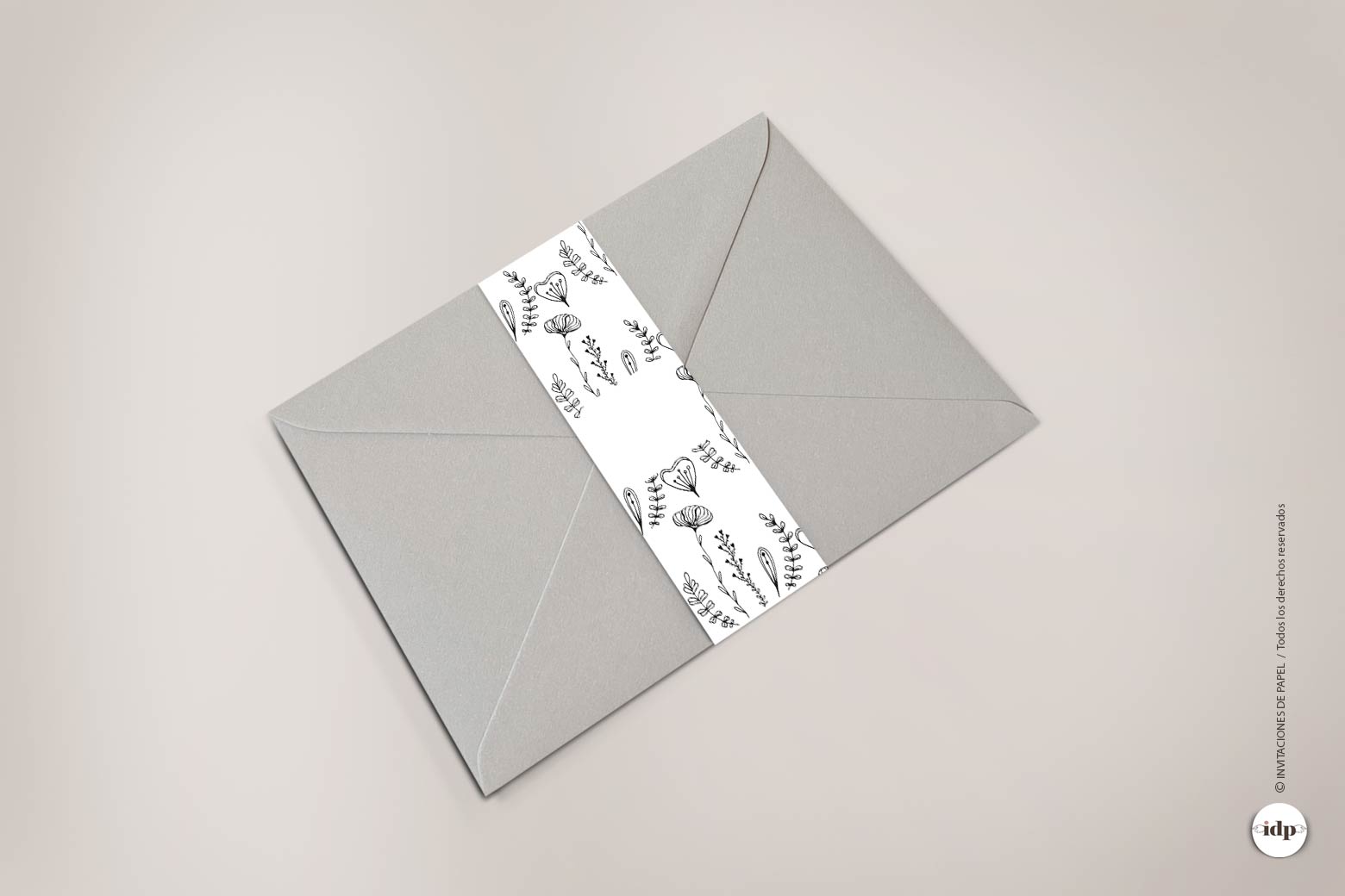 Fajín para sobre de invitaciones de boda - chic