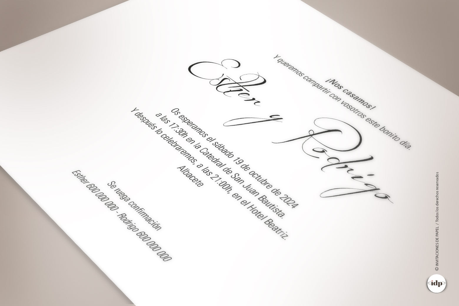 Invitación de Boda Sencilla y Elegante - essencial