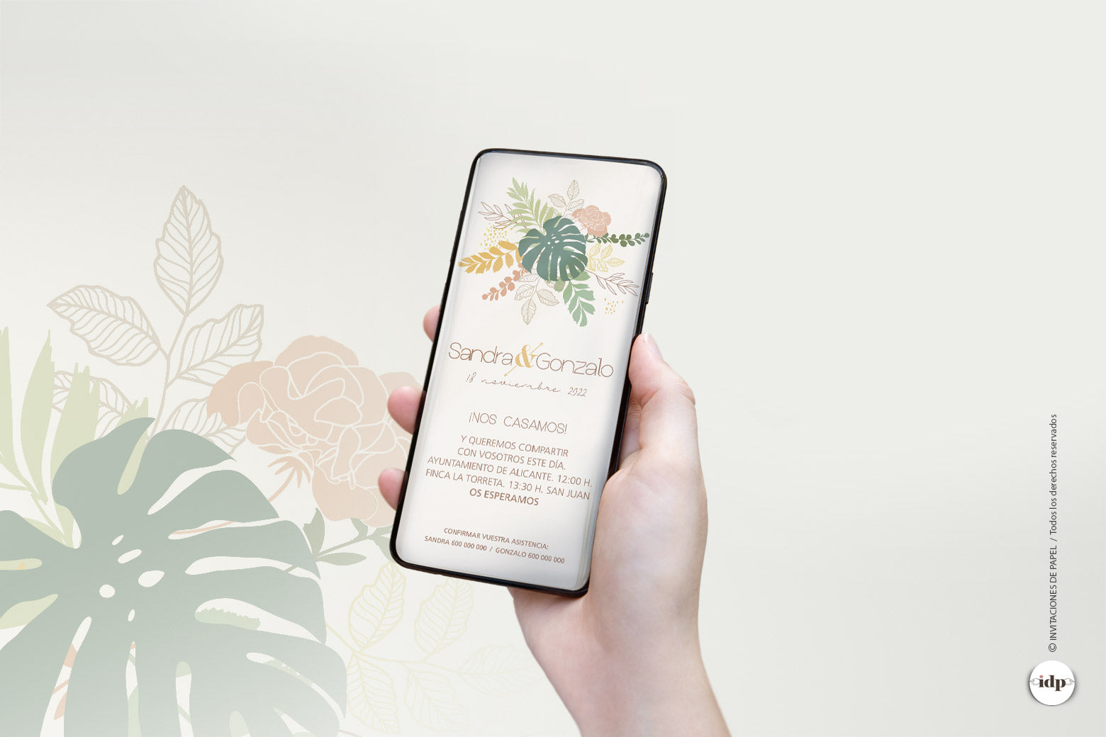 Invitaciones de Boda Digitales para Enviar por WhatsApp Tropical - amazonas