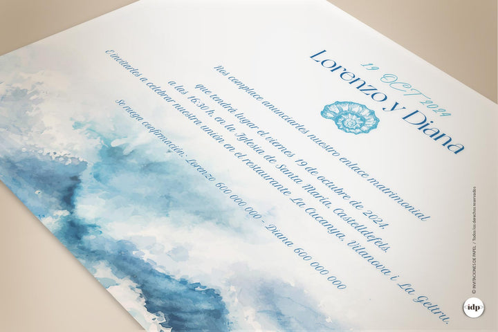 Invitaciones de boda marineras - oceanic