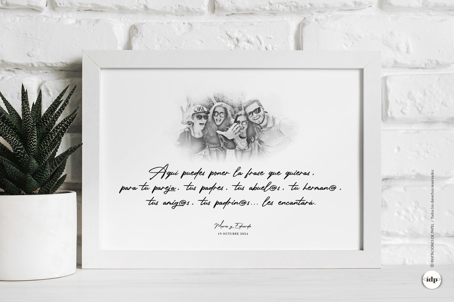 Lamina Personalizada con Foto y Frase para amiga