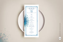 Menu de Boda en Azul tipo Vintage Años 20