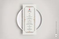 Minuta Menu de Boda Vintage con marco Años 20 - cuore