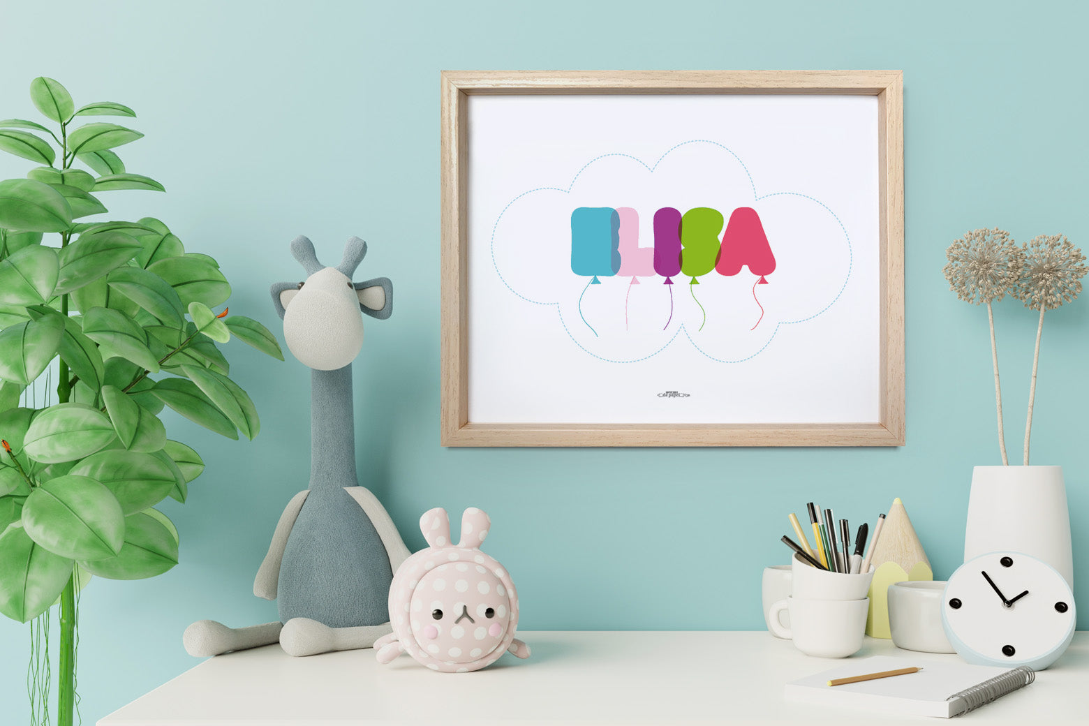Regalo personalizado para bebe con nombre - globos